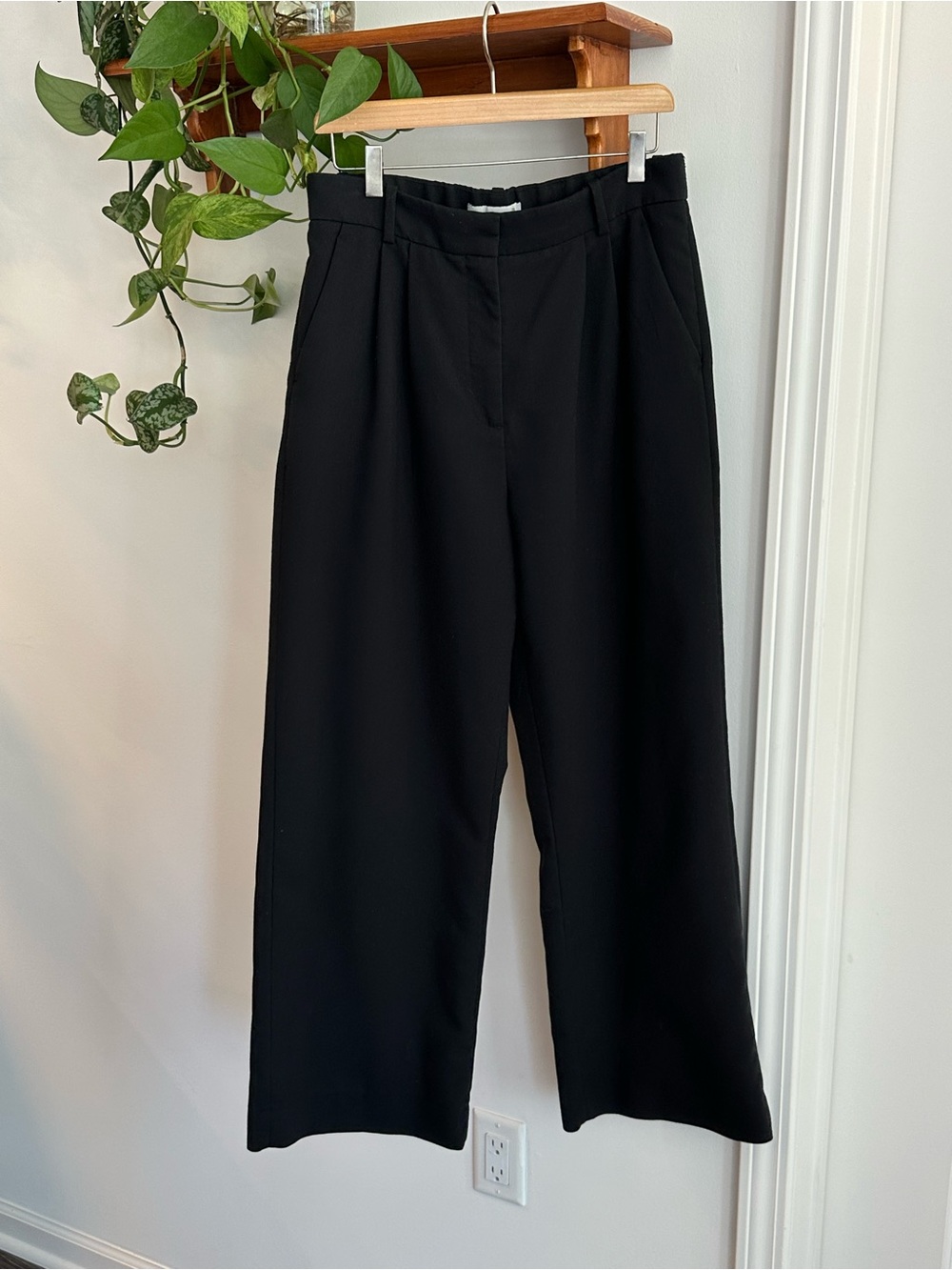 Abercrombie & Fitch Black Wide-Leg Trousers